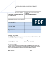 CTH Level 4:: Foundation Diploma in Hospitality Management. Assignment: 1