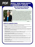 Summer/Fall 2020 Highlights and Community Update: New York Senator Rachel May 53rd State Senate District