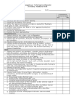 Preparation: Competency Performance Checklist Assessing Head and Neck