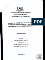 Estilos de Apego Adulto en Mujeres Profesionales de La Salud y Sus Hijos. Universidad de Los Andes, Venezuela