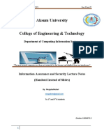 Aksum University College of Engineering & Technology: Department of Computing-Information Systems