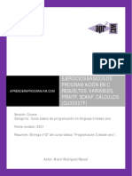 Ejercicios Resueltos Programacion C Printf Scanf Calculos PDF