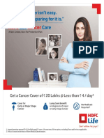 Cancer: Get A Cancer Cover of ' 20 Lakhs at Less Than ' 4 / Day