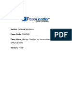 Vendor: Network Appliance Exam Code: Ns0-505 Exam Name: Netapp Certified Implementation Engineer