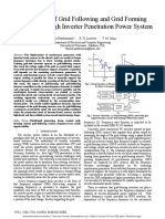 Comparison of Grid Following and Grid Forming Control For A High Inverter Penetration Power System