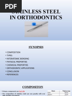 Stainless Steel in Orthodontics