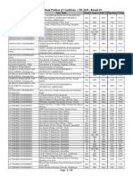 First - Last Rank Position of Candidates:: BE 2020 - Round-01