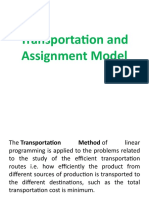 Transportation and Assignment Model-LP