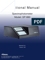 Operational Manual: Spectrophotometer Model: SP-880