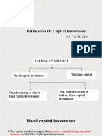 Estimation of Capital Investment