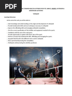 Pe 21 Physical Activities Toward Health & Fitness Path Fit Dance, Sports, Outdoor & Adventure Activities Volleyball Learning Outcomes