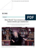 Mary Beard - "Los Romanos Antiguos No Tienen Mucho Que Enseñarnos" - Babelia - EL PAÍS