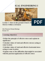 CE 332 Geotechnical Engineering I: Lecture 1: Stress in The Ground (Total & Effective Stresses Within A Soil Mass)