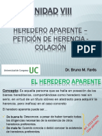 UNIDAD VIII - Heredero Aparente - Petición de Herencia - Colación - U.C. (2019) PDF