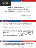 Aula 1 - Currículo e Avaliação Slide