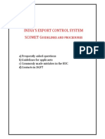 India'S Export Control System Scomet G: Uidelines and Procedures