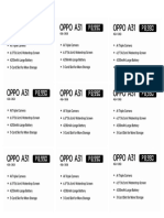 3.0 A31 Single Sided Experience Table Price Tag