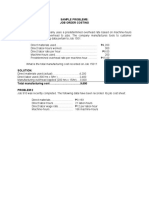 Job Order Costing SAMPLE PROBLEMS