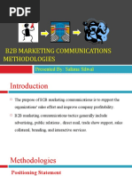 B2B Marketing Communications Methodologies