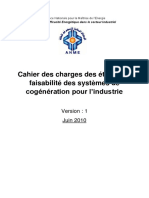 Cahier Charges Etude Faisabilité Cogénération Pour Industrie ANME, Tunisie