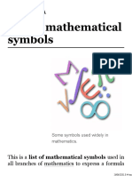 List of Mathematical Symbols PDF