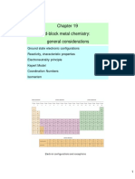 D-Block Metal Chemistry: General Considerations