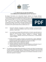 Unan Managua Reglamento Reconocimiento Incorporacion Profesionales Nicaragua