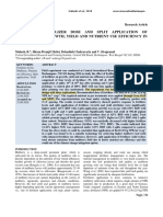 Effect of Fertilizer Dose and Split Application of Fertilizer On Growth, Yield and Nutrient Use Efficiency in Mulberry