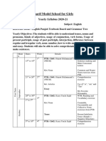 Sharif Model School For Girls Class 4 English Break Down 2020 PDF