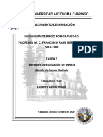 Tarea 2. Metodo Caudal Unitario