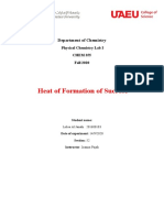 Heat of Formation of Sucrose