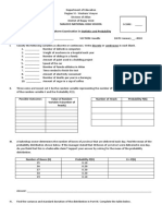 Maloco National High School Midterm Examination in Statistics and Probability