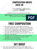 Gcse Composition Briefs 2019/20: Least 1 Minute in Duration and Both Compositions Must