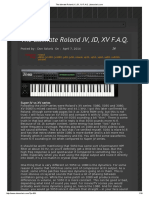 The Ultimate Roland JV, JD, XV F.A.Q. (Don Solaris)