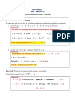 Resolución Del Material de Reforzamiento de Matemática I de La Semana 2