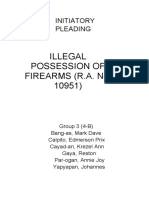 Illegal Possession of Firearms (R.A. No. 10951) : Initiatory Pleading