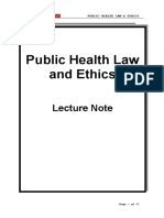 Public Health Law and Ethics: Lecture Note