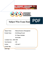 Subject Wise Exam Handout