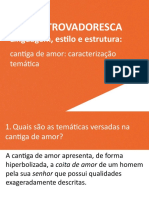 Linguagem, Estilo e Estrutura - Cantiga de Amor