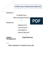 Submitted To: MR - Shahid Nawaz Dept of Management Sciences.: Final Project On Bank Alfalah