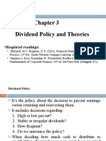 Dividend Policy and Theories: - Required Readings