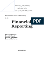 Financial Reporting: Department of Finance and Accounting G: 03