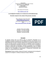 La Investigación Formativa en El Contexto de La Universidad Peruana