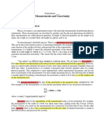 Measurements and Uncertainty: Measurement and Error Analysis