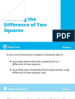 Factoring The Difference of Two Squares