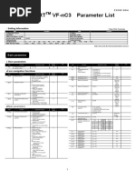 Tosvert VF-nC3 Parameter List: - Setting Information