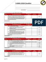 ISO 45001:2018 Checklist: 4. Context of The Organisation 4.1 Understanding The Organisation and Its Context