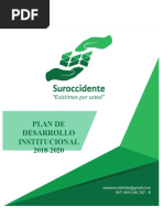 Plan de Desarrollo Ese Suroccidente 2018-2020