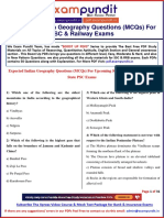 Expected Indian Geography Questions For SSC Railways Upsc Exams PDF