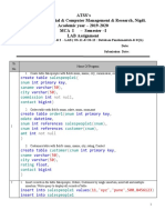 MTA SQL - LAB Assignment 2019 - 20